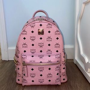 MCM Stark Side Studs Backpack in Pink